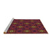 Sideview of Machine Washable Transitional Red Brown Rug, wshpat2505brn