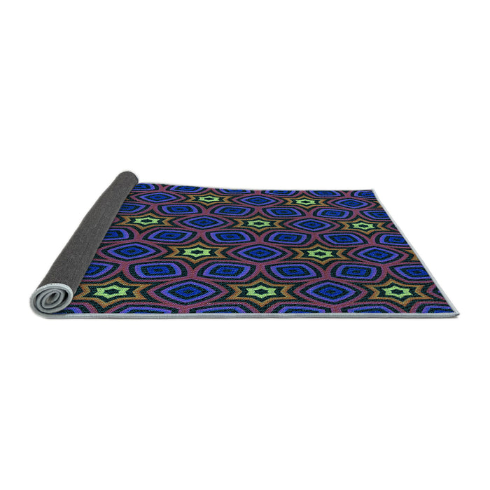 Thickness of Patterned Dark Purple Rug, pat2505lblu
