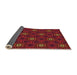 Thickness of Patterned Red Brown Rug, pat2505org