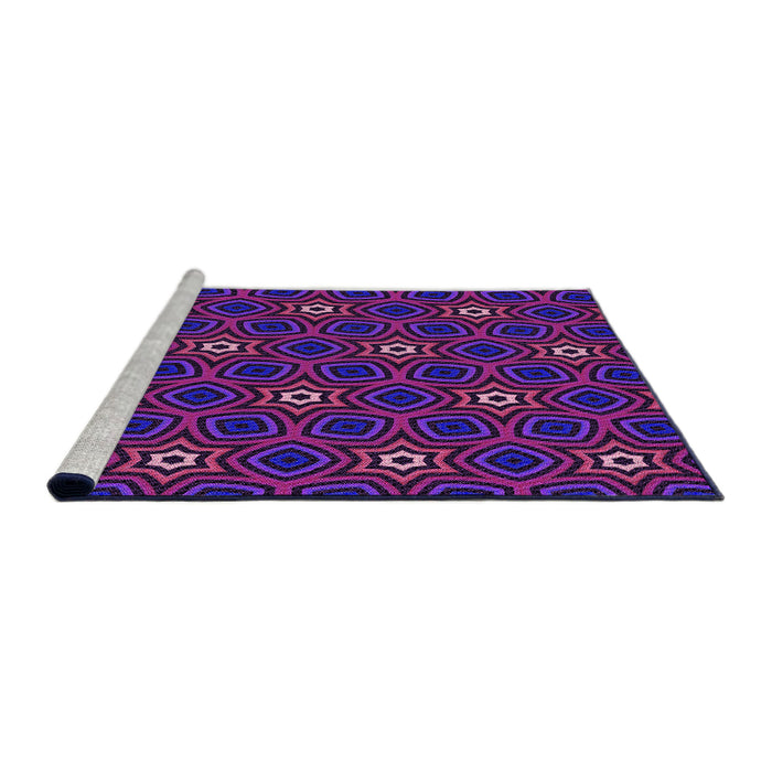 Sideview of Machine Washable Transitional Dark Magenta Purple Rug, wshpat2505pur