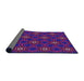 Thickness of Patterned Dark Magenta Purple Rug, pat2505pur