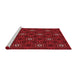 Sideview of Machine Washable Transitional Saffron Red Rug, wshpat2505rd