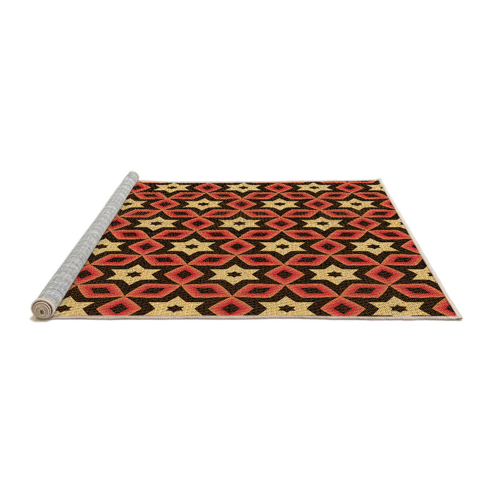 Sideview of Machine Washable Transitional Maroon Red Rug, wshpat2506org