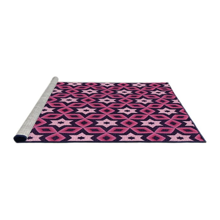 Sideview of Machine Washable Transitional Orchid Purple Rug, wshpat2506pur