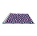 Sideview of Machine Washable Transitional Bright Lilac Purple Rug, wshpat2507blu