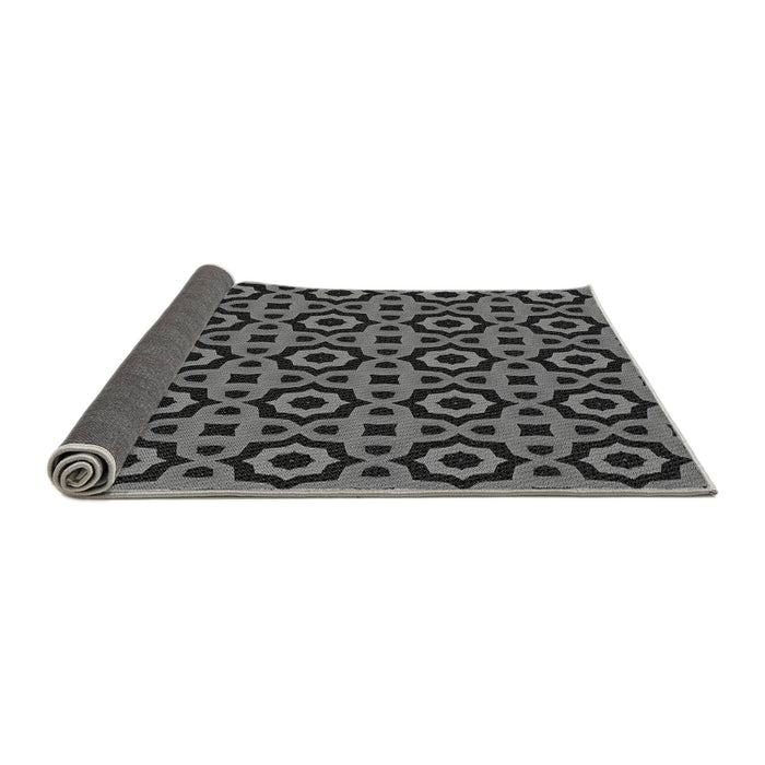 Thickness of Patterned Charcoal Black Rug, pat2507gry
