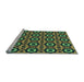 Sideview of Machine Washable Transitional Yellow Green Rug, wshpat2507lblu