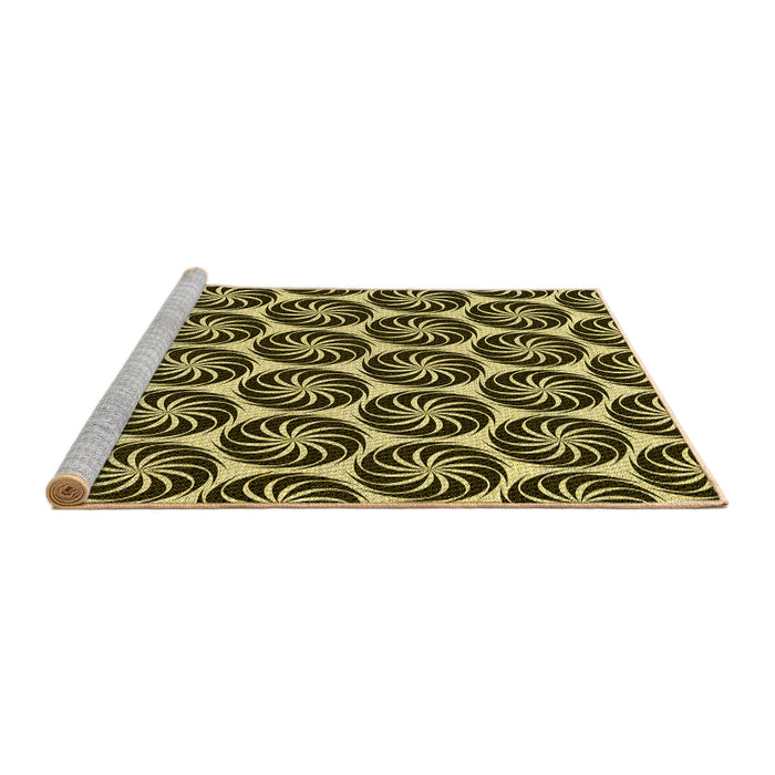 Sideview of Machine Washable Transitional Midnight Gray Rug, wshpat2508yw