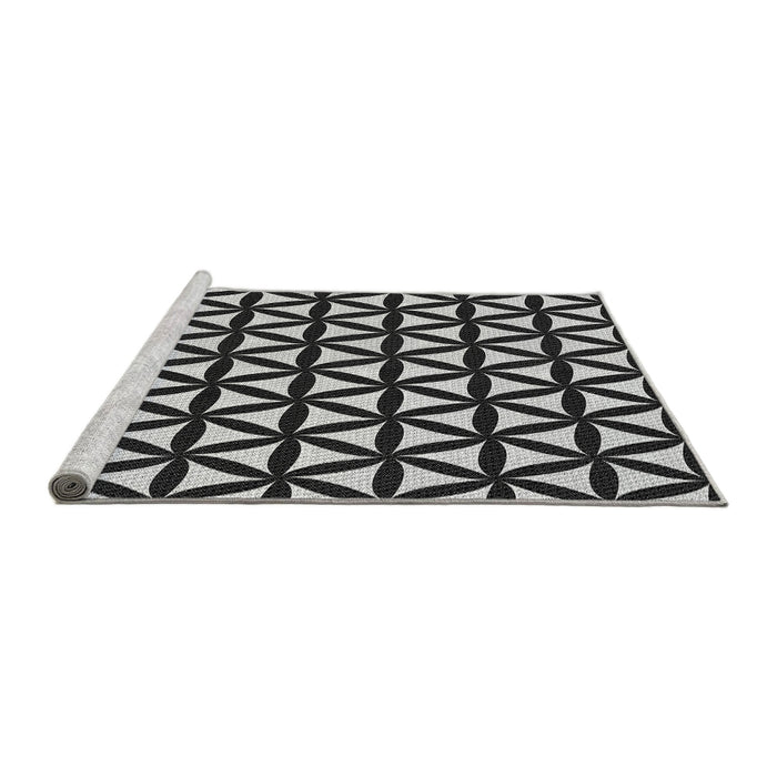 Sideview of Machine Washable Transitional Midnight Gray Rug, wshpat2509gry