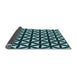 Thickness of Patterned Deep Teal Green Rug, pat2509lblu