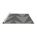 Sideview of Machine Washable Transitional Ash Gray Rug, wshpat251gry