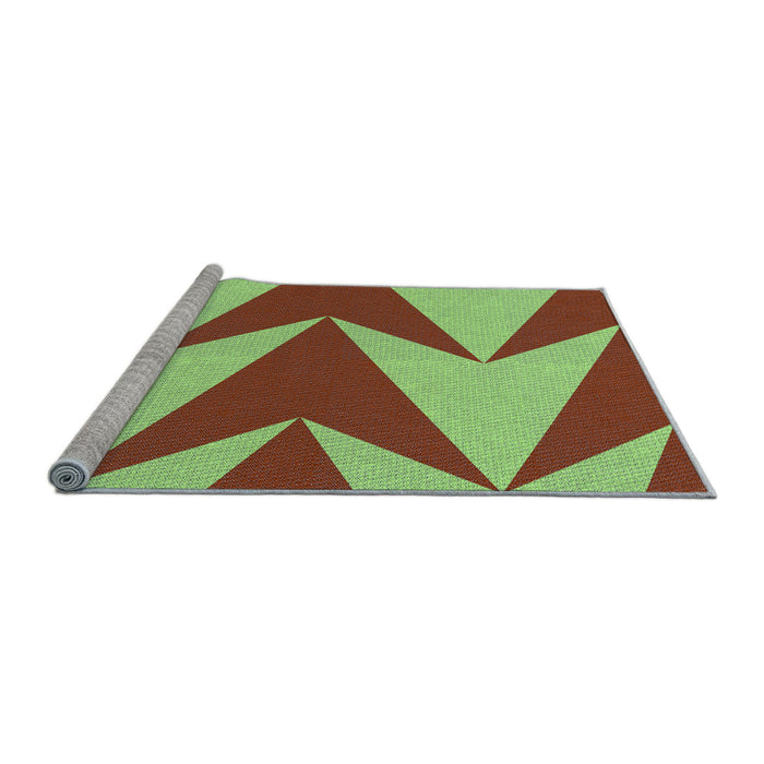 Sideview of Machine Washable Transitional Green Rug, wshpat251lblu