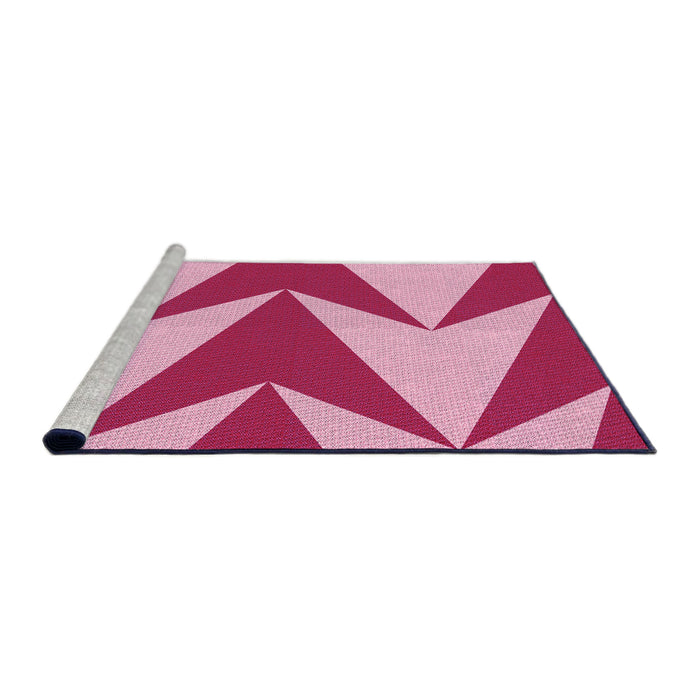 Sideview of Machine Washable Transitional Pastel Purple Pink Rug, wshpat251pur