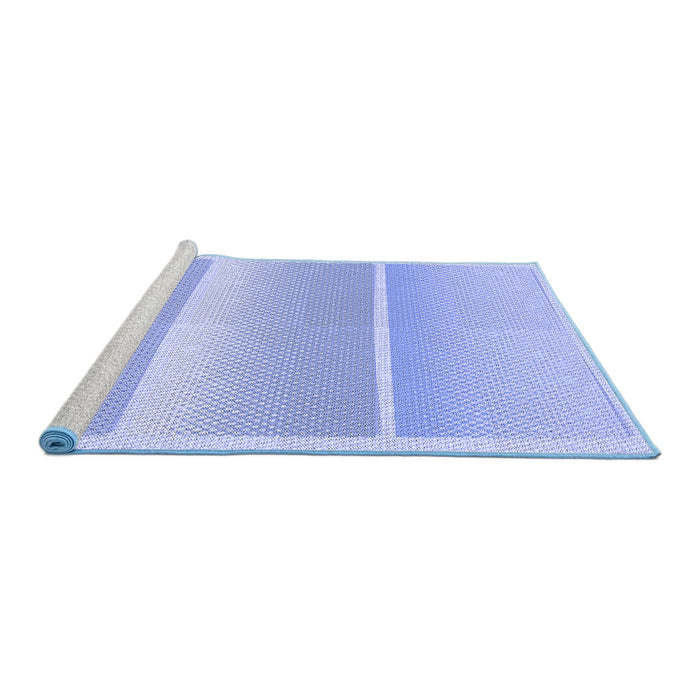 Sideview of Machine Washable Transitional Light Slate Blue Rug, wshpat2512blu