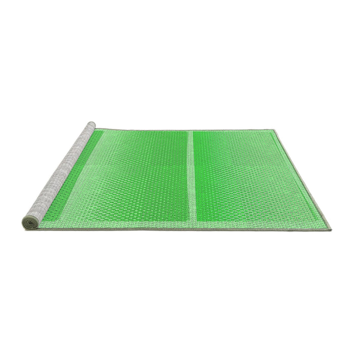 Sideview of Machine Washable Transitional Neon Green Rug, wshpat2512grn