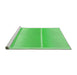 Sideview of Machine Washable Transitional Neon Green Rug, wshpat2512grn