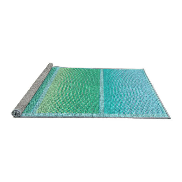 Sideview of Machine Washable Transitional Dark Turquoise Green Rug, wshpat2512lblu