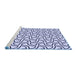 Sideview of Machine Washable Transitional Lavender Blue Rug, wshpat2513blu