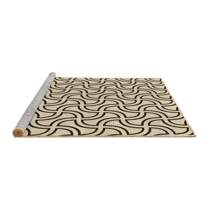 Sideview of Machine Washable Transitional Coffee Brown Rug, wshpat2513brn