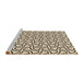 Sideview of Machine Washable Transitional Coffee Brown Rug, wshpat2513brn