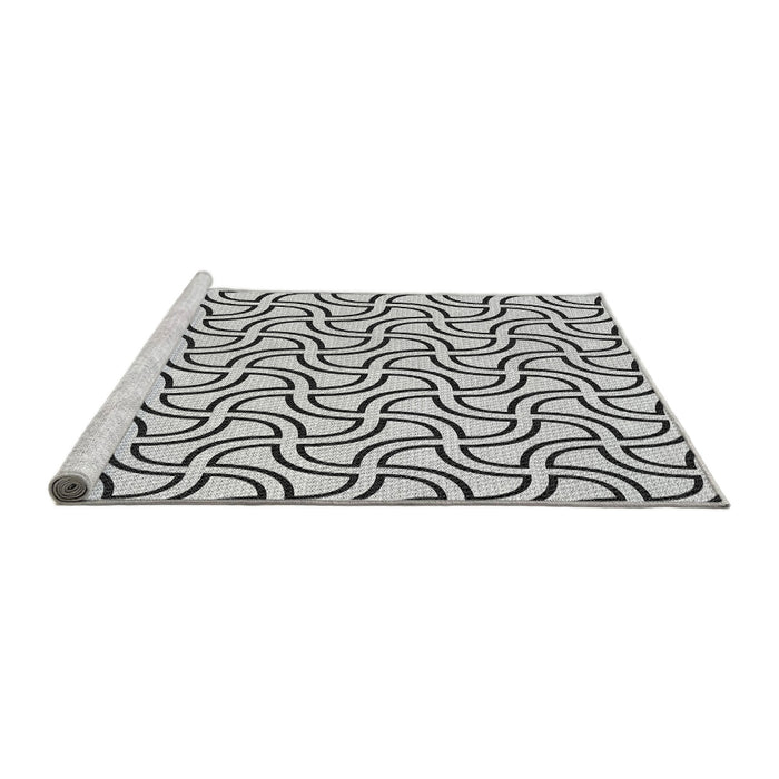 Sideview of Machine Washable Transitional Carbon Gray Rug, wshpat2513gry