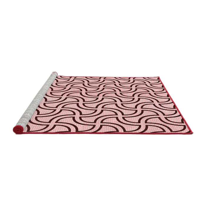 Sideview of Machine Washable Transitional Light Rose Pink Rug, wshpat2513rd