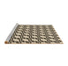 Sideview of Machine Washable Transitional Chocolate Brown Rug, wshpat2514brn