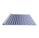 Sideview of Machine Washable Transitional Blue Rug, wshpat2515blu