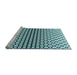 Sideview of Machine Washable Transitional Blue Rug, wshpat2515lblu