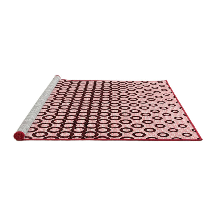 Sideview of Machine Washable Transitional Brown Red Rug, wshpat2515rd