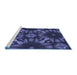 Sideview of Machine Washable Transitional Slate Blue Rug, wshpat2516blu