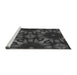 Sideview of Machine Washable Transitional Charcoal Black Rug, wshpat2516gry