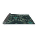 Thickness of Patterned Dark Slate Grey Green Rug, pat2516lblu
