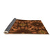 Thickness of Patterned Mahogany Brown Rug, pat2516org