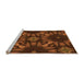 Sideview of Machine Washable Transitional Mahogany Brown Rug, wshpat2516org