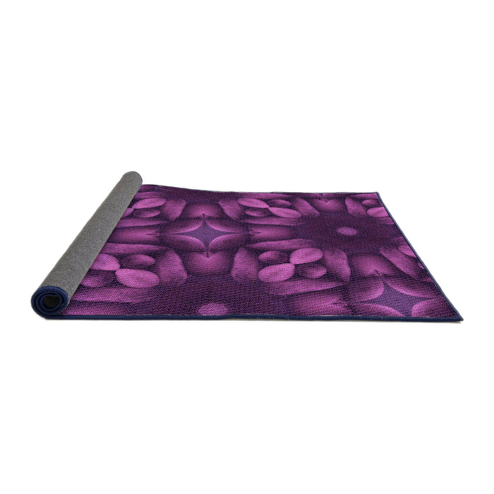 Thickness of Patterned Dark Orchid Purple Rug, pat2516pur