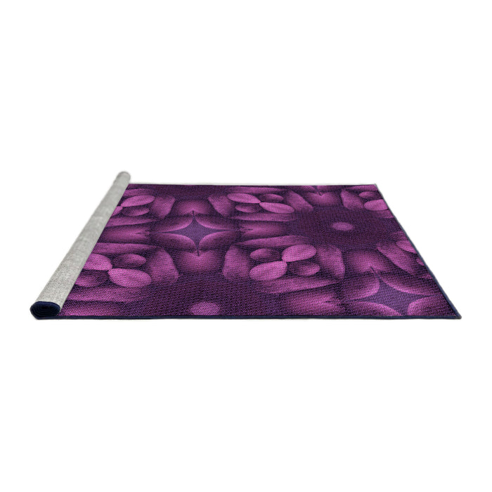 Sideview of Machine Washable Transitional Dark Orchid Purple Rug, wshpat2516pur