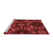 Sideview of Machine Washable Transitional Red Rug, wshpat2516rd