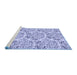 Sideview of Machine Washable Transitional Slate Blue Rug, wshpat2517blu