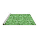 Sideview of Machine Washable Transitional Dark Lime Green Rug, wshpat2517grn