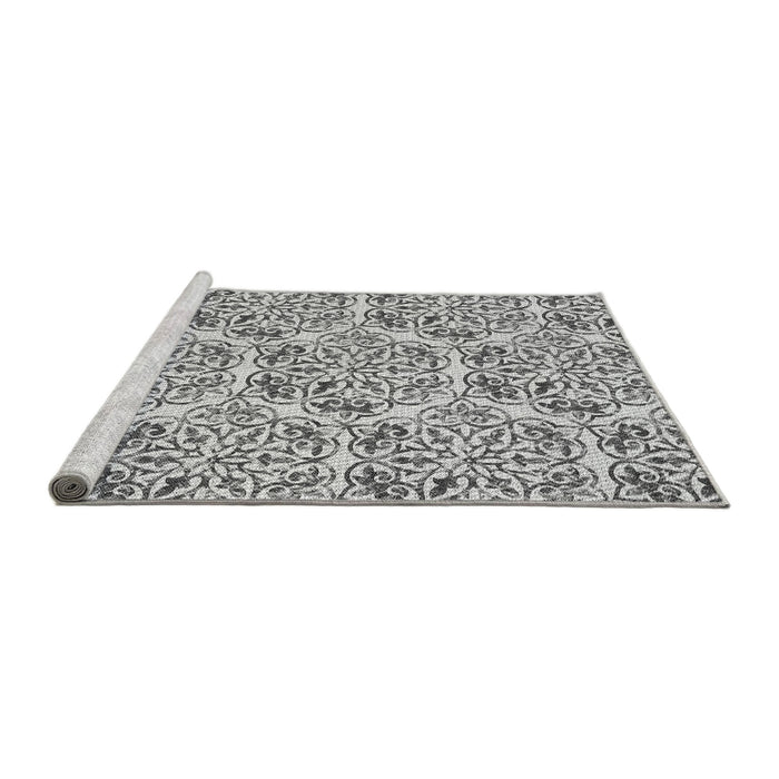 Sideview of Machine Washable Transitional Gray Rug, wshpat2517gry
