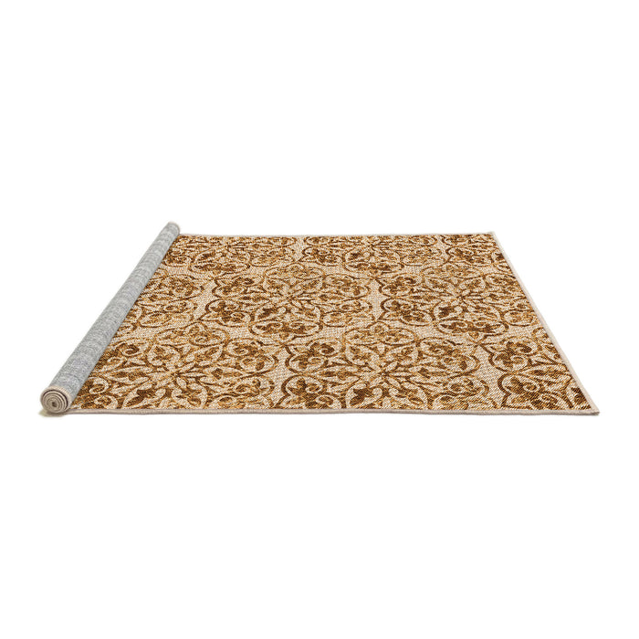 Sideview of Machine Washable Transitional Brown Gold Rug, wshpat2517org
