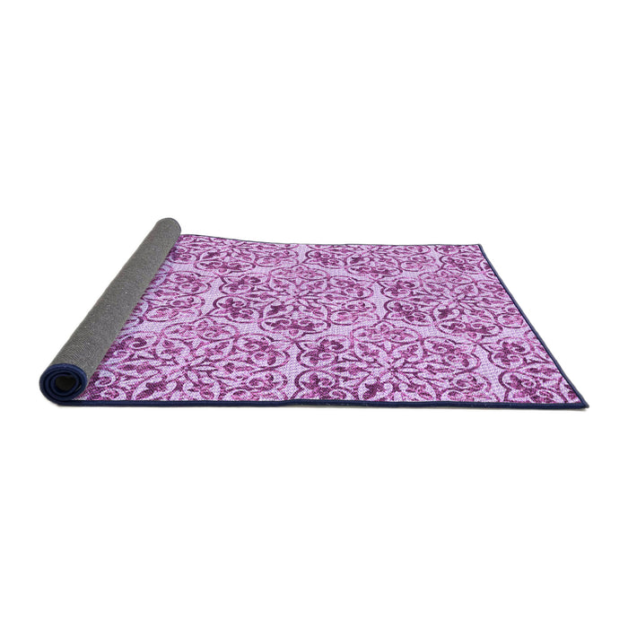 Thickness of Patterned Blossom Pink Rug, pat2517pur