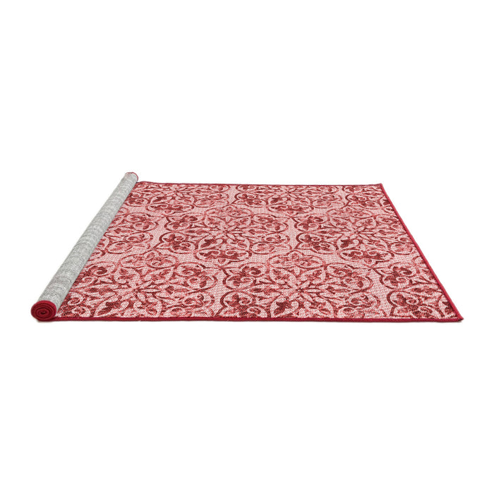 Sideview of Machine Washable Transitional Deep Rose Pink Rug, wshpat2517rd