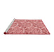 Sideview of Machine Washable Transitional Deep Rose Pink Rug, wshpat2517rd