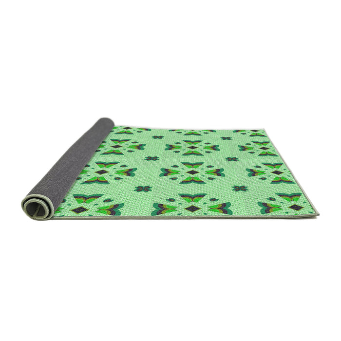 Thickness of Patterned Jade Green Rug, pat2518grn