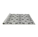 Sideview of Machine Washable Transitional Gray Rug, wshpat2518gry