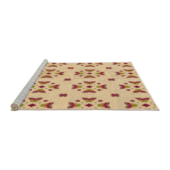 Sideview of Machine Washable Transitional Sun Yellow Rug, wshpat2518org