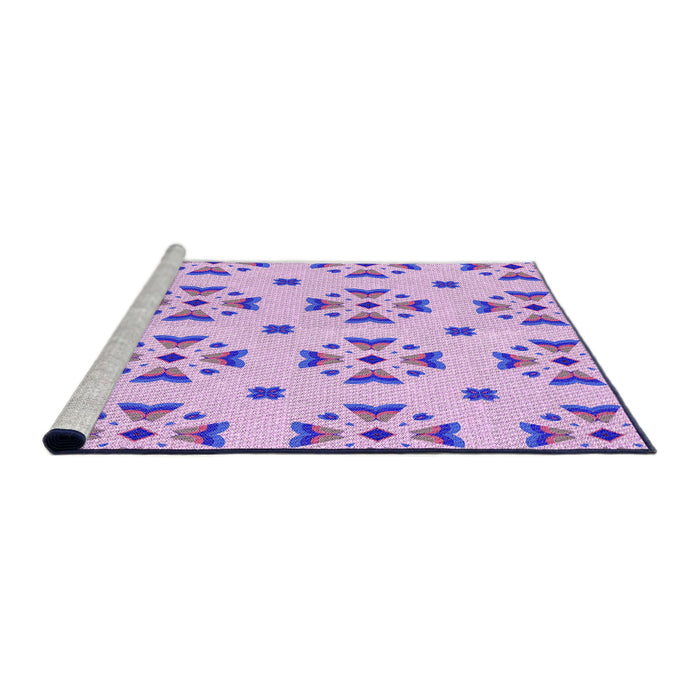 Sideview of Machine Washable Transitional Purple Rug, wshpat2518pur