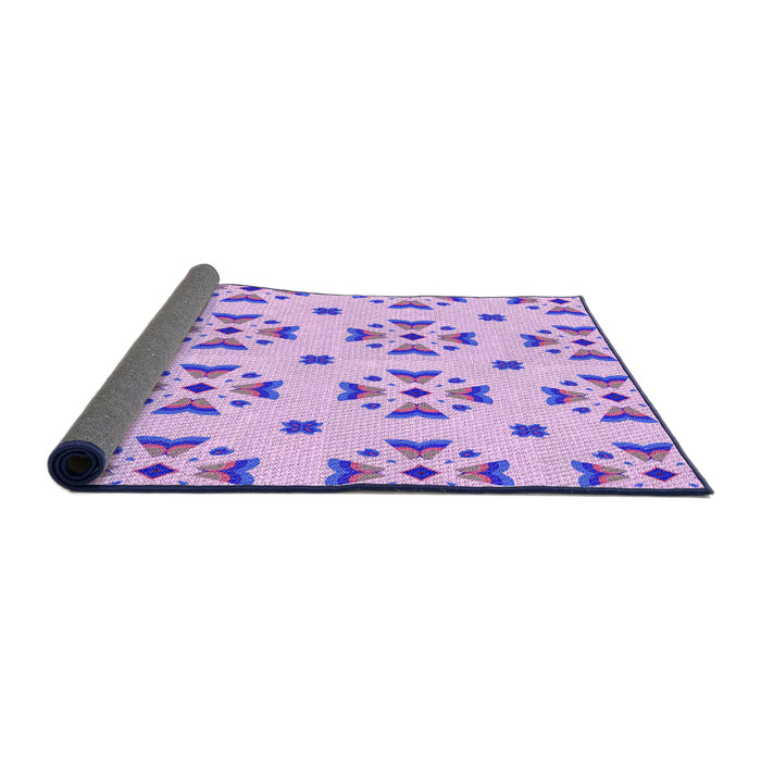 Thickness of Patterned Purple Rug, pat2518pur